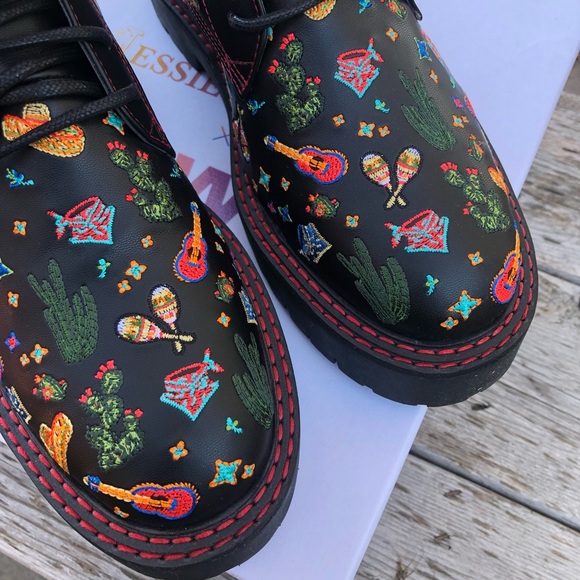 Jessie Western x Dawni Mexican Combat Boots 39 8.5 - Picture 4 of 16